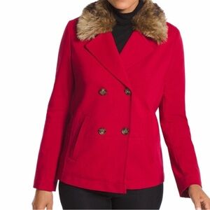Chico's PeaCoat w/Faux Fur Collar Sz. 20-22